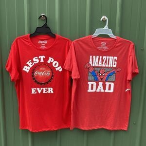 Men’s Best Pop Ever & Amazing Dad Spiderman Graphic Father’s Day T-Shirts 2-Pack